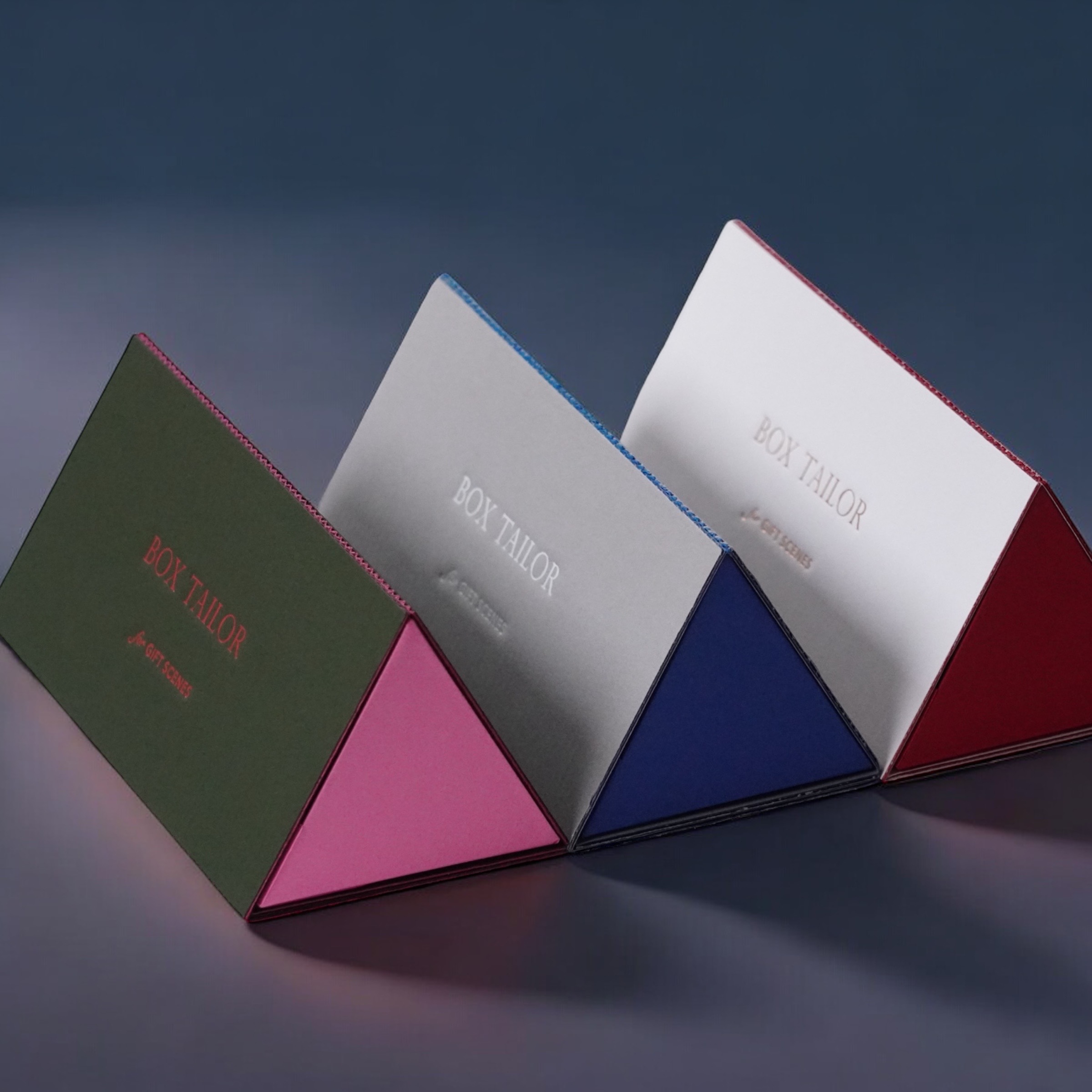 佐賀ダンボール商会｜三角形スリーブ貼り箱・ファインフルートを使用した雑貨・お菓子向け高級パッケージ事例