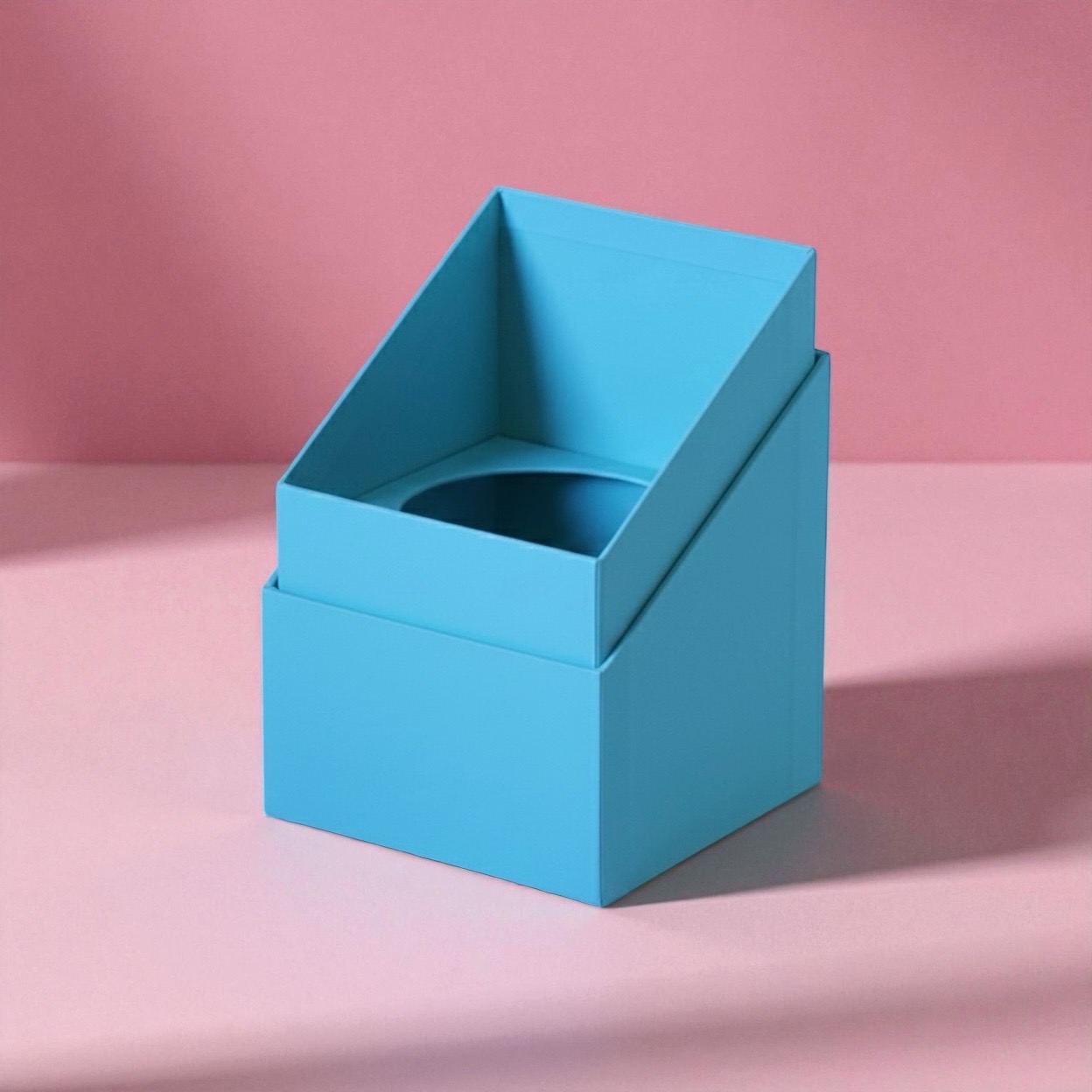 佐賀ダンボール商会 BOXTAILOR|ライトブルーの観音開き高級貼り箱|洋菓子・アクセサリー・コスメ向けギフトパッケージ