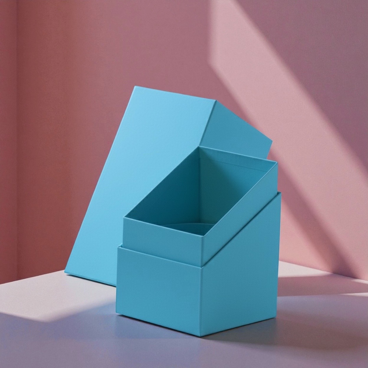 佐賀ダンボール商会 BOXTAILOR｜パステルブルーの観音開き高級貼り箱｜日本酒・ワイン・焼酎・ウイスキー向けオーダーメイドパッケージ