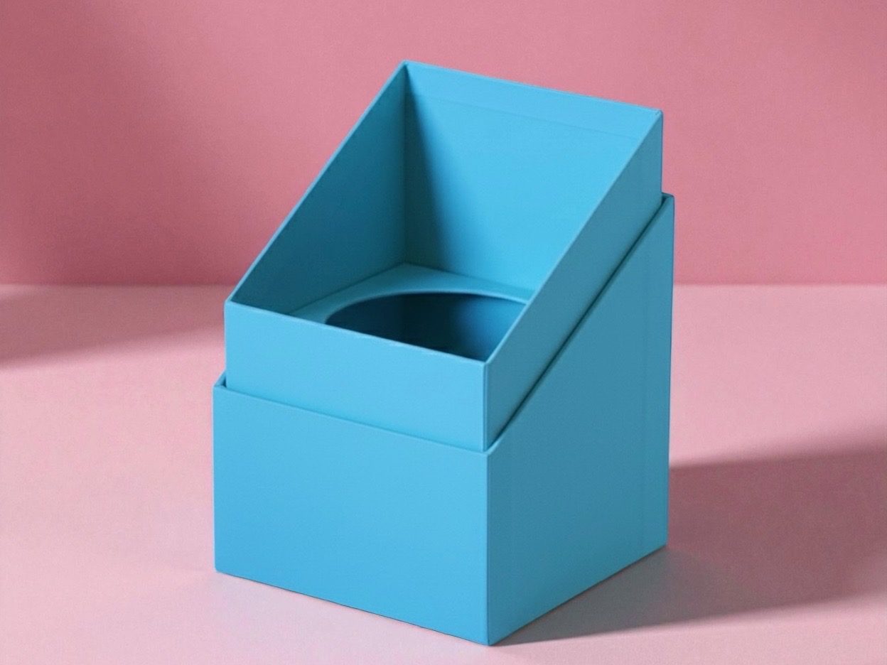 佐賀ダンボール商会 BOXTAILOR|ライトブルーの観音開き高級貼り箱|洋菓子・アクセサリー・コスメ向けギフトパッケージ